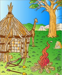 Hadza Hut from Homes of the World: A Coloring Journey, colored by a ColoringBits reader