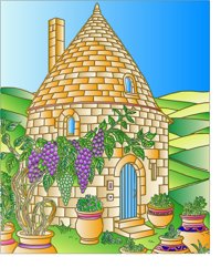 Trullo Tuscany from Homes of the World: A Coloring Journey, colored by a ColoringBits reader