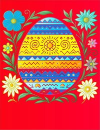 Pysanky Egg from Global Patterns: A Cultural Journey Through Traditional Ornaments, colored by a ColoringBits reader