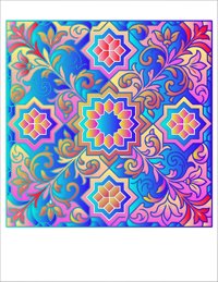 Moorish Tile from Global Patterns: A Cultural Journey Through Traditional Ornaments, colored by a ColoringBits reader