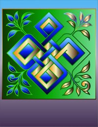 Olzii Knot from Global Patterns: A Cultural Journey Through Traditional Ornaments, colored by a ColoringBits reader