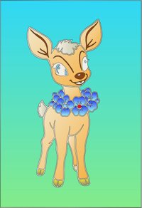 Floral Fawn with a Rainbow Glow from Spring Blossoms: A Fun Seasons Coloring Book for Kids Ages 3–8, colored by a ColoringBits reader