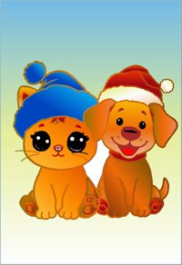 Kitty Puppy from Winter Wonders: A Cozy Winter Coloring Book for Kids Ages 3–7, colored by a ColoringBits reader