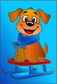 Dog Sled from Winter Wonders: A Cozy Winter Coloring Book for Kids Ages 3–7, colored by a ColoringBits reader