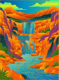 Tugela Falls, South Africa from Waterfalls Around the World Coloring Book, colored by a ColoringBits reader