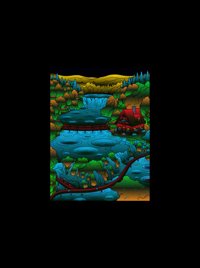 Lakeside Waterfall Cottage from Dream Tiny Homes Around the World Coloring Book, colored by a ColoringBits reader