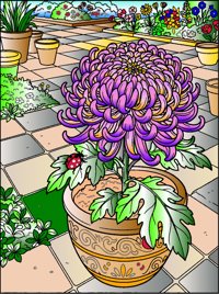 Chrysanthemum from Floral Garden Coloring Book, colored by a ColoringBits reader