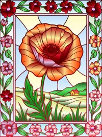 Garden Flowers in Stained Glass Coloring Book from Garden Flowers in Stained Glass Coloring Book, colored by a ColoringBits reader