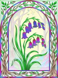 Bluebell from Garden Flowers in Stained Glass Coloring Book, colored by a ColoringBits reader