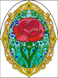 Carnation from Garden Flowers in Stained Glass Coloring Book, colored by a ColoringBits reader