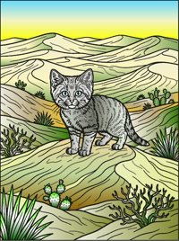 Dune Sandcat from Wild Cats from Jungles to Mountains Coloring Book, colored by a ColoringBits reader