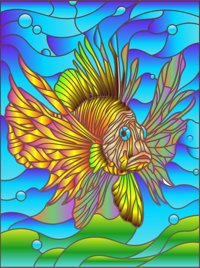 Sea World in Stained Glass Easy Coloring Book from Sea World in Stained Glass Easy Coloring Book, colored by a ColoringBits reader