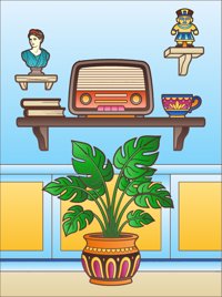 Cozy from Cozy Vintage Spaces Coloring Book, colored by a ColoringBits reader