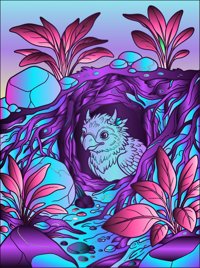 Root Burrower from Discover Alien Worlds: Creatures & Landscapes Coloring Book, colored by a ColoringBits reader