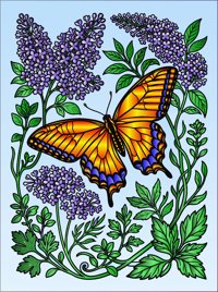 Tiger Swallowtail from Beautiful Butterflies Coloring Book, colored by a ColoringBits reader