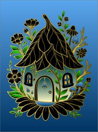 Leaf Cottage from Garden Fairies Coloring Book, colored by a ColoringBits reader