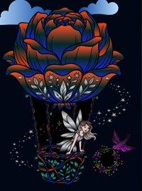 Bloom Balloon from Garden Fairies Coloring Book, colored by a ColoringBits reader