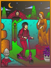 Changing Maze from Midnight Secrets Gothic Mystery Coloring Book, colored by a ColoringBits reader