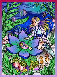 The Coral Key from Secrets of the Lost Underwater Kingdom Coloring Book, colored by a ColoringBits reader